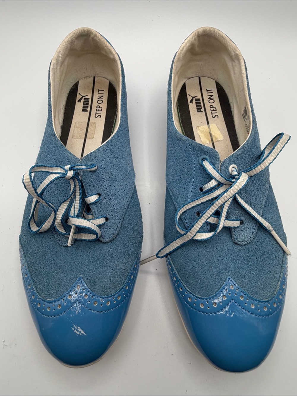 Puma x Mini Cooper Vintage Two-Tone Wingtip Ballerina Lace-Up Sneakers Size 10 - Picture 2 of 8